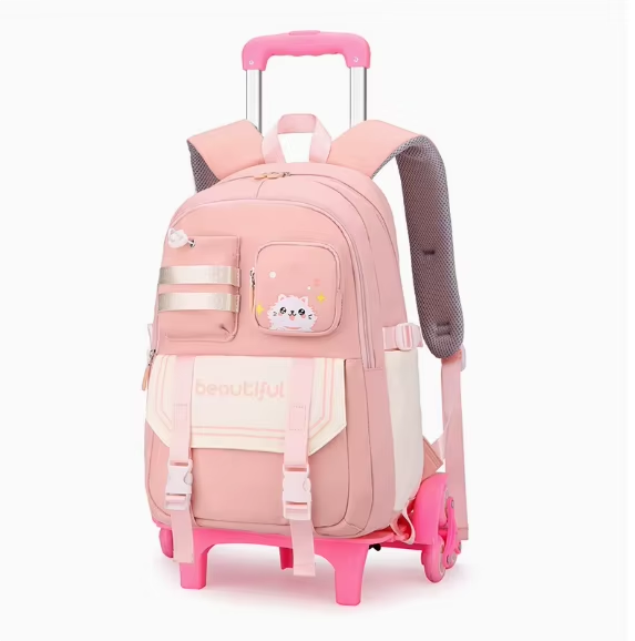 Foldable Rolling Luggage Bag - حقيبة ظهر مدرسية للأطفال بعجلات للفتيات