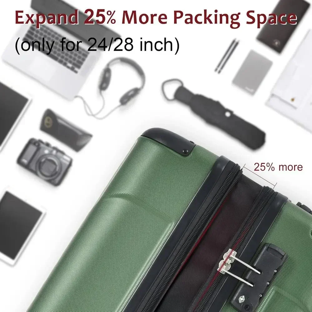 طقم حقائب سفر صلبة قابلة للتوس - مراجعة Expandable Hard Shell Luggage Set وسعره