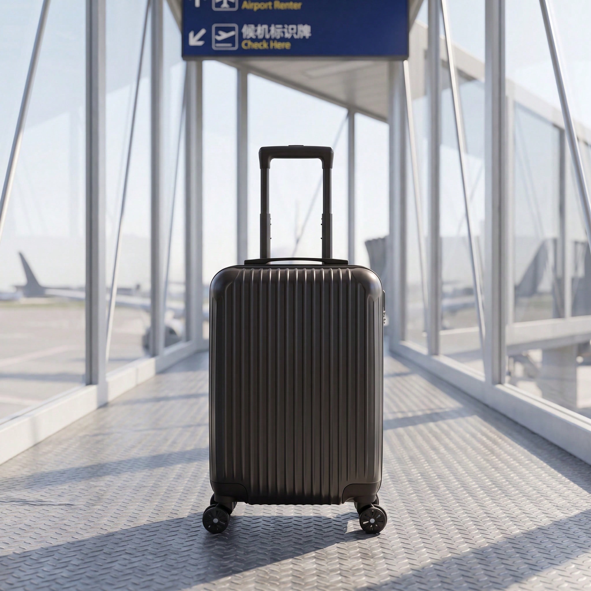 حقيبة سفر صلبة مصنوعة من مادة  - مراجعة Spinner Wheel Rolling Suitcase 20 Inch وسعره