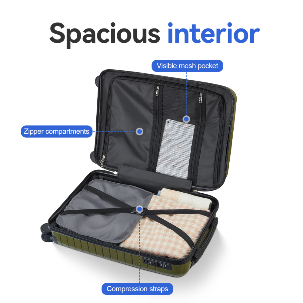 مجموعة حقائب سفر مكونة من 5 قط - مراجعة Spinner Wheel Rolling Suitcase 20 Inch وسعره