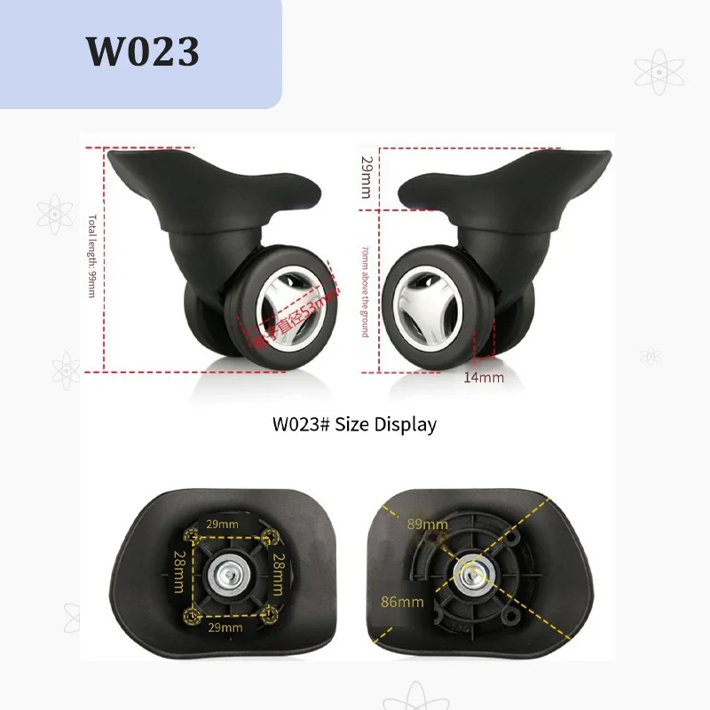 طقم إصلاح عجلات الأمتعة W023 م - مراجعة Silent Replacement Luggage Wheels وسعره