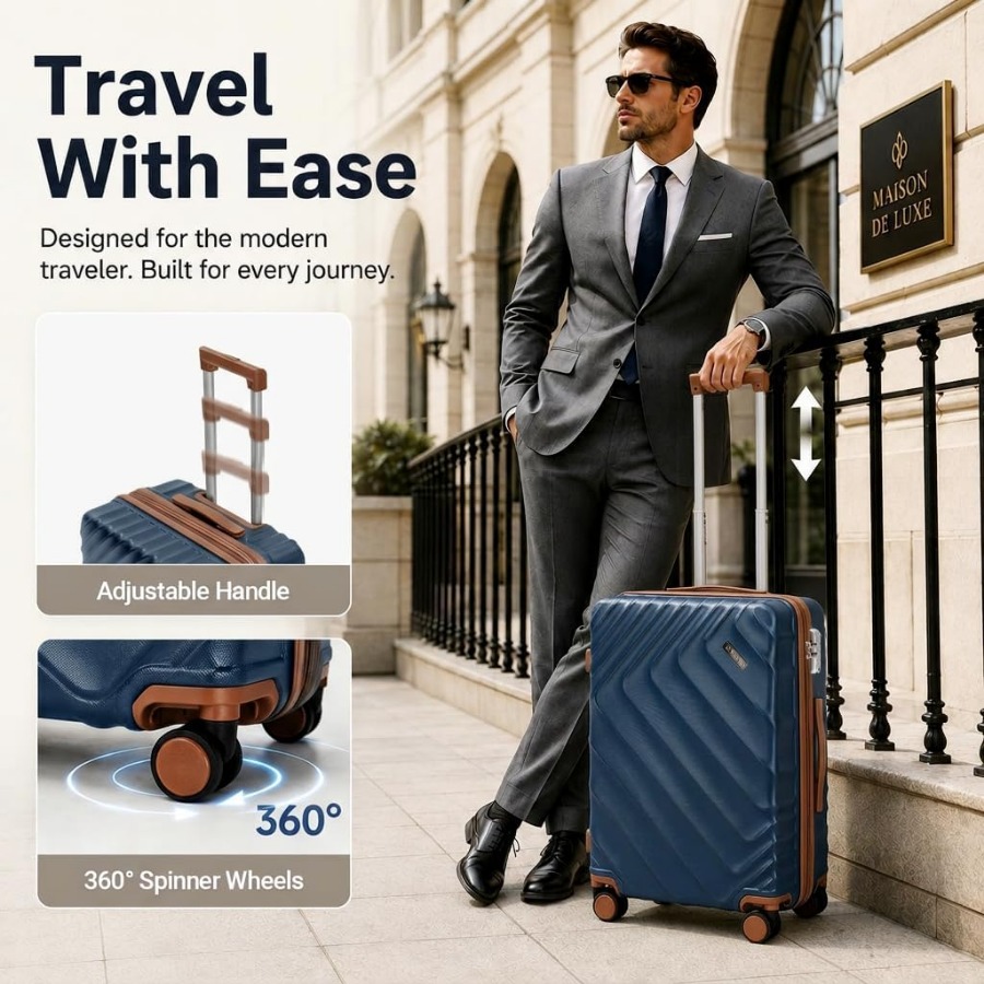 طقم حقائب سفر قابلة للتوسيع مك - مراجعة Expandable Hard Shell Luggage Set وسعره